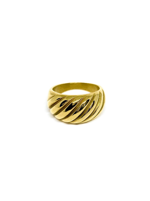 18 karat gold plate chunky statement ring