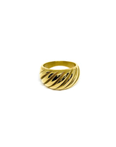18 karat gold plated chunky statement ring