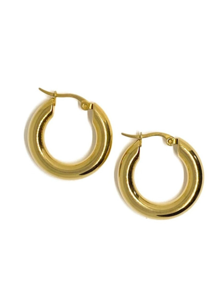 18 karat gold plated hoop earrings