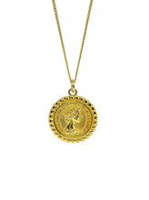 Load image into Gallery viewer, 18 karat gold plated silver coin pendant necklace with queen Elizabeth in the middle

