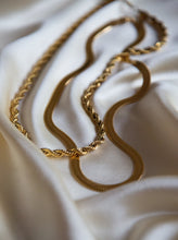 Load image into Gallery viewer, 18 karat gold plated rope chain and herringbone chain
